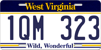 WV license plate 1QM323