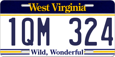 WV license plate 1QM324