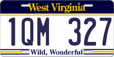 WV license plate 1QM327