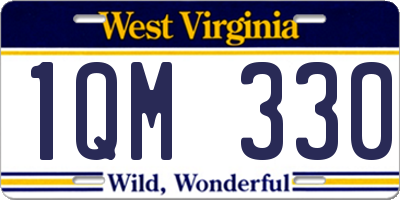 WV license plate 1QM330
