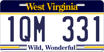 WV license plate 1QM331