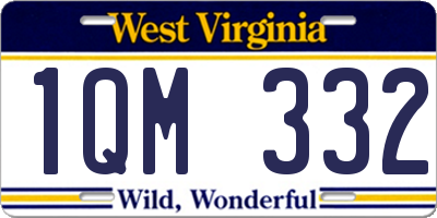 WV license plate 1QM332