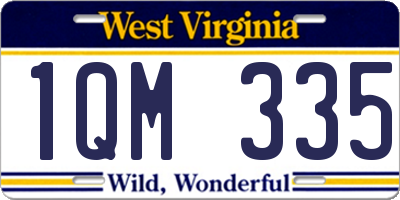 WV license plate 1QM335
