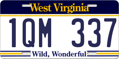 WV license plate 1QM337