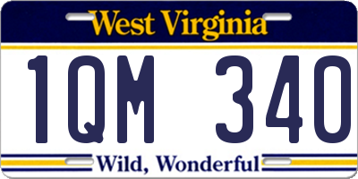 WV license plate 1QM340