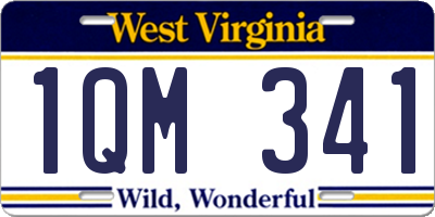 WV license plate 1QM341