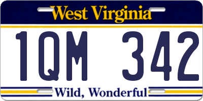 WV license plate 1QM342