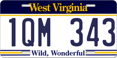 WV license plate 1QM343