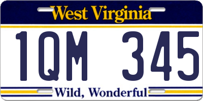 WV license plate 1QM345