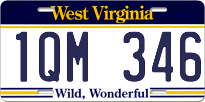 WV license plate 1QM346