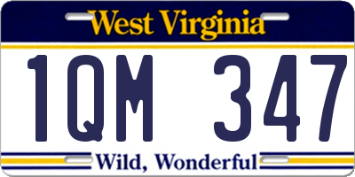 WV license plate 1QM347