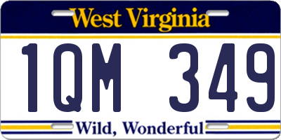 WV license plate 1QM349