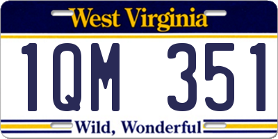WV license plate 1QM351
