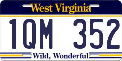 WV license plate 1QM352