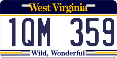 WV license plate 1QM359