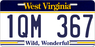 WV license plate 1QM367