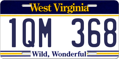 WV license plate 1QM368