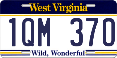 WV license plate 1QM370