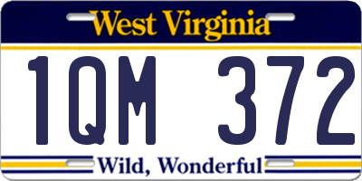 WV license plate 1QM372