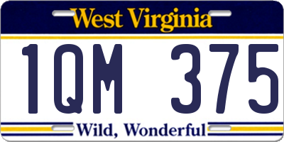 WV license plate 1QM375