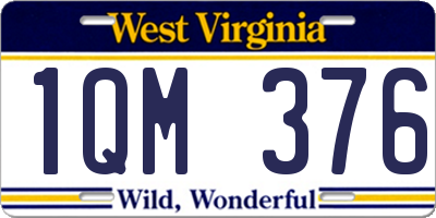 WV license plate 1QM376