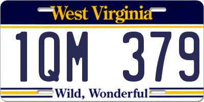 WV license plate 1QM379