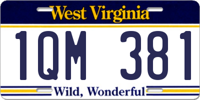 WV license plate 1QM381