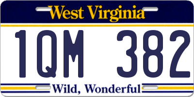 WV license plate 1QM382