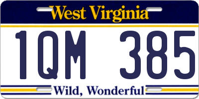 WV license plate 1QM385