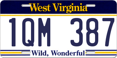 WV license plate 1QM387