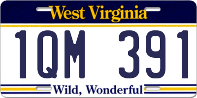 WV license plate 1QM391
