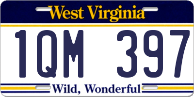 WV license plate 1QM397