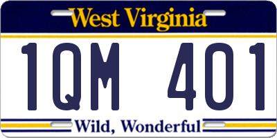 WV license plate 1QM401