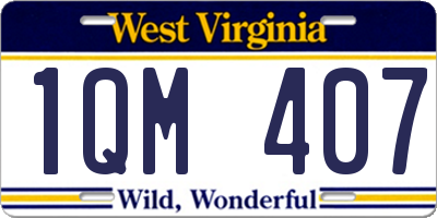 WV license plate 1QM407