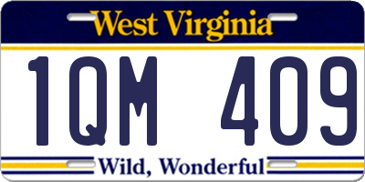 WV license plate 1QM409