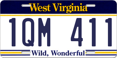 WV license plate 1QM411