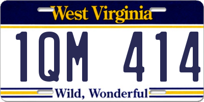 WV license plate 1QM414