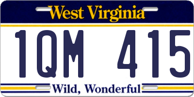 WV license plate 1QM415