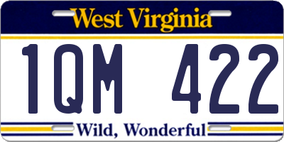 WV license plate 1QM422