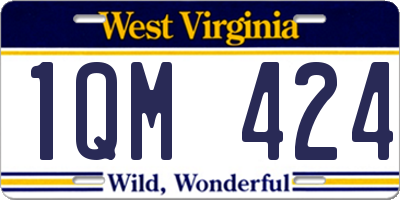 WV license plate 1QM424