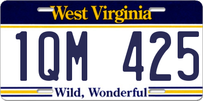 WV license plate 1QM425