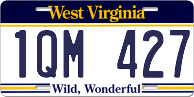 WV license plate 1QM427