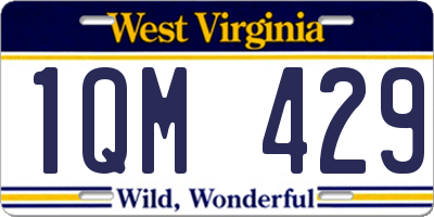 WV license plate 1QM429