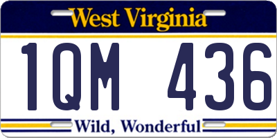 WV license plate 1QM436