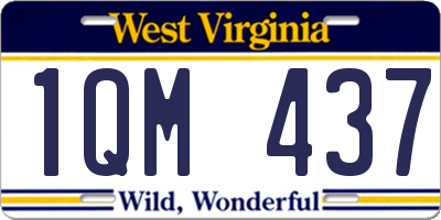 WV license plate 1QM437