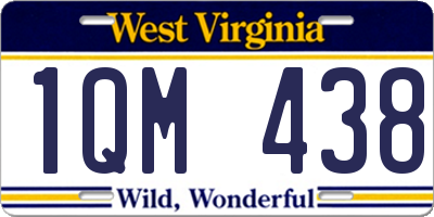 WV license plate 1QM438
