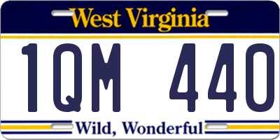 WV license plate 1QM440