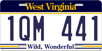 WV license plate 1QM441