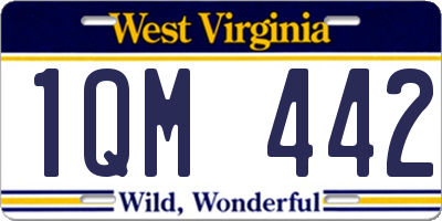WV license plate 1QM442