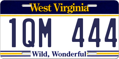 WV license plate 1QM444